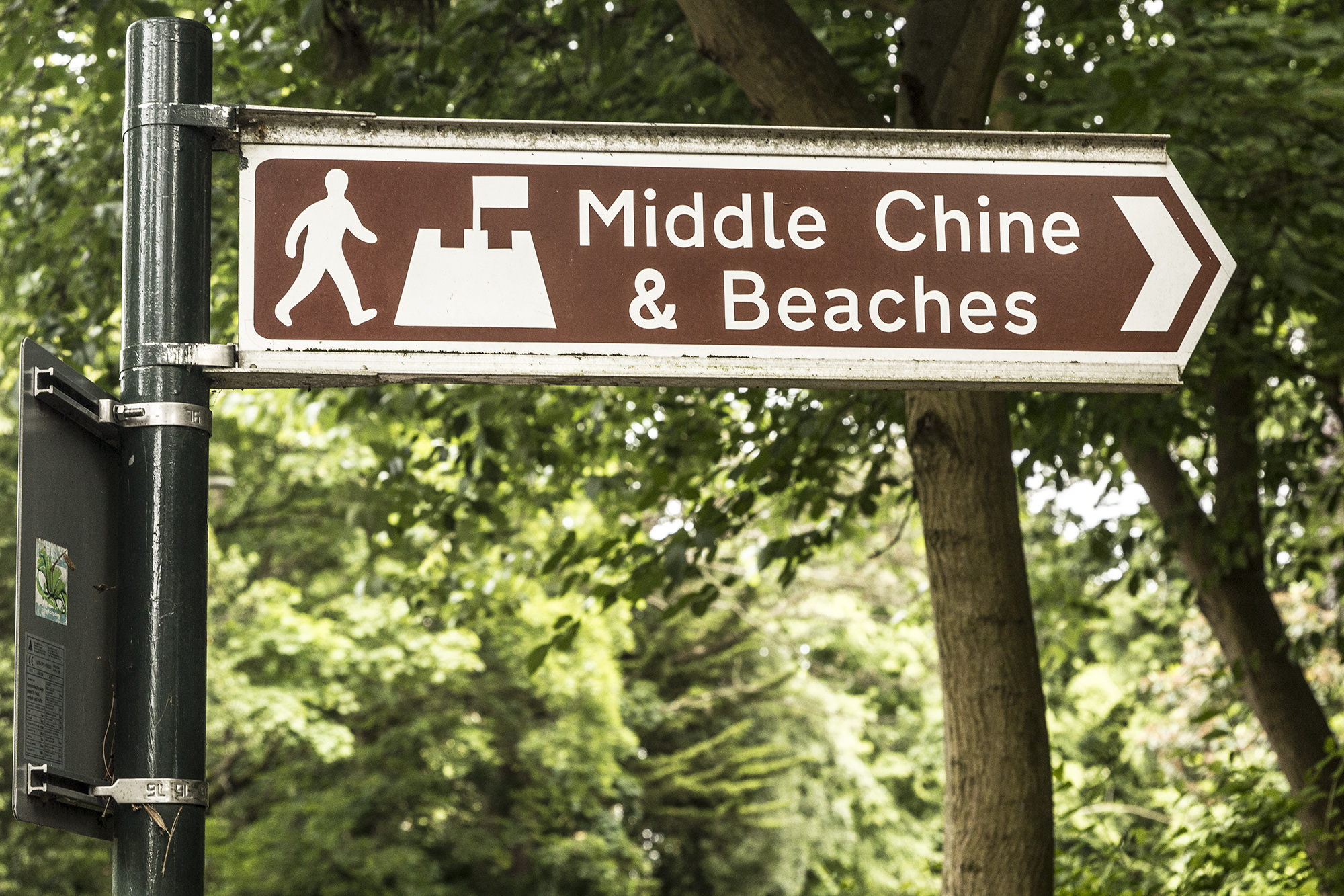 Sign pointing to Middle Chine, Westbourne